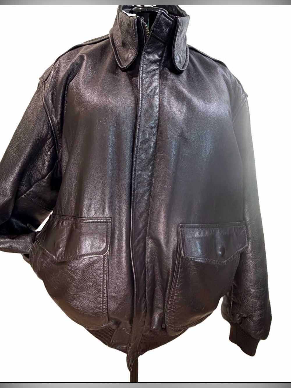 LL Bean leather Bomber Jacket XL Tall
